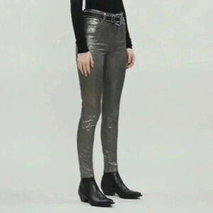 NWT J Brand Leenah metallic snakeskin python print high rise skinny jeans 25